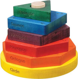 Colored Shapes & Rainbow Wood Stacker (C)